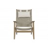 Coastal Teak Cushionless Highback Chair - Front - Coastal Teak Cushionless Highback Chair - Front