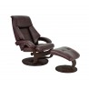 Mandal Recliner and Ottoman in Merlot - Angled View - Mandal Recliner and Ottoman in Merlot - Angled View