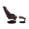 Mandal Recliner and Ottoman in Merlot - Side View - Mandal Recliner and Ottoman in Merlot - Side View