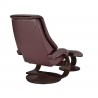 Mandal Recliner and Ottoman in Merlot - Back Angle - Mandal Recliner and Ottoman in Merlot - Back Angle