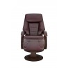 Mandal Recliner and Ottoman in Merlot - Frnt - Mandal Recliner and Ottoman in Merlot - Frnt