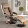 Mandal Recliner and Ottoman in Sand in Top Grain Leather - Mandal Recliner and Ottoman in Sand in Top Grain Leather