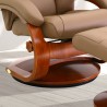 Mandal Recliner and Ottoman with Cervical Pillow in Sand Top Grain Leather - Leg - Mandal Recliner and Ottoman with Cervical Pillow in Sand Top Grain Leather - Leg