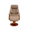 Mandal Recliner and Ottoman in Sand - Front - Mandal Recliner and Ottoman in Sand - Front