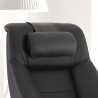 Mandal Recliner and Ottoman with Cervical Pillow in Espresso Top Grain Leather - Back Rest - Mandal Recliner and Ottoman with Cervical Pillow in Espresso Top Grain Leather - Back Rest