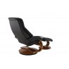 Mandal Recliner and Ottoman in Espresso - Back Angled - Mandal Recliner and Ottoman in Espresso - Back Angled