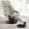 Mandal Recliner and Ottoman with Cervical Pillow in Putty Top Grain Leather - Mandal Recliner and Ottoman with Cervical Pillow in Putty Top Grain Leather