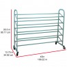 Oceanstar 5-Tier Metal Shoe Rack - Turquoise - Dimensions - Oceanstar 5-Tier Metal Shoe Rack - Turquoise - Dimensions