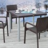 Oslo Black Rattan Dinning Table With Aluminum Tube - Lifestyle 3