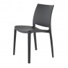 Sensilla Stack-able Dinning Chair - Dark Grey - Angled - Sensilla Stack-able Dinning Chair - Dark Grey - Angled