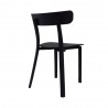 Toppy Long Horn Dinning Chair - Black - Back Angled View - Toppy Long Horn Dinning Chair - Black - Back Angled View