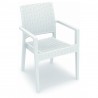 Ibiza Resin Wickerlook Dining Arm Chair - White - Stacked - Ibiza Resin Wickerlook Dining Arm Chair - White - Stacked