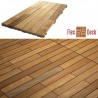 FlexDeck Brazilian Hardwood Deck Tiles - Copacabana IPE Champagne - Variant 6 Slat 18"x36" - Panel Logo