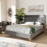 Baxton Studio Valery Upholstered Platform Bed - Dark Grey - Baxton Studio Valery Upholstered Platform Bed - Dark Grey