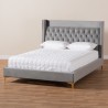 Baxton Studio Valery Upholstered Platform Bed - Dark Grey - Baxton Studio Valery Upholstered Platform Bed - Dark Grey