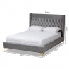 Baxton Studio Valery Upholstered Platform Bed - Dark Grey - King - Baxton Studio Valery Upholstered Platform Bed - Dark Grey - King