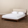 Baxton Studio Sante Upholstered Wood Platform Bed - Light Beige - Baxton Studio Sante Upholstered Wood Platform Bed - Light Beige