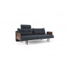 Recast Sofa With Walnut Arms and Nist Blue Fabric - Front View - Recast Sofa With Walnut Arms and Nist Blue Fabric - Front View