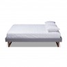 Baxton Studio Liliya Upholstered Wood Platform Bed Frame - Light Grey