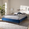 Baxton Studio Volden King Size Platform Bed Frame - Navy Blue - Baxton Studio Volden King Size Platform Bed Frame - Navy Blue