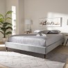Baxton Studio Volden King Size Platform Bed Frame - Dark Grey - Baxton Studio Volden King Size Platform Bed Frame - Dark Grey