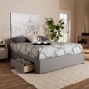 Baxton Studio Leni Upholstered Platform Storage Bed Frame - Light Grey - Baxton Studio Leni Upholstered Platform Storage Bed Frame - Light Grey
