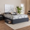 Baxton Studio Leni Upholstered Platform Storage Bed Frame - Dark Grey - Baxton Studio Leni Upholstered Platform Storage Bed Frame - Dark Grey