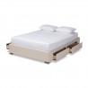 Baxton Studio Leni Upholstered Platform Storage Bed Frame - Beige - Baxton Studio Leni Upholstered Platform Storage Bed Frame - Beige