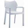 Diva Resin Outdoor Dining Arm Chair - White - Angled - Diva Resin Outdoor Dining Arm Chair - White - Angled