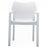 Diva Resin Outdoor Dining Arm Chair - White - Front - Diva Resin Outdoor Dining Arm Chair - White - Front