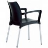 Resin Outdoor Armchair - Black Angled - Resin Outdoor Armchair - Black Angled
