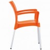 Resin Outdoor Armchair - Orange - Side - Resin Outdoor Armchair - Orange - Side