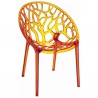 Crystal Polycarbonate Modern Dining Chair - Transparent Orange - Crystal Polycarbonate Modern Dining Chair - Transparent Orange