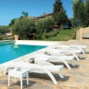 Miami Resin Wickerlook Chaise Lounge - Set - White - Miami Resin Wickerlook Chaise Lounge - Set - White
