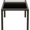 Miami Resin Wickerlook Rectangle Dining Table Brown 71 inch - Side - Miami Resin Wickerlook Rectangle Dining Table Brown 71 inch - Side