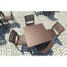 Ares Resin Square Dining Set with 4 chairs Brown - Ares Resin Square Dining Set with 4 chairs Brown