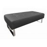 Miami Bench Black Faux Leather Chrome Frame - Angled - Miami Bench Black Faux Leather Chrome Frame - Angled