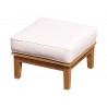 Royal Teak Coastal Ottoman - Off-Whtie/Off-White Piping