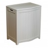 White Finished Bowed Front Laundry Wood Hamper - Closed - White Finished Bowed Front Laundry Wood Hamper - Closed