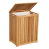 Oceanstar Spa-Style Bamboo Laundry Hamper - Lid Opened - Oceanstar Spa-Style Bamboo Laundry Hamper - Lid Opened