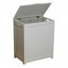White Finished Rectangular Laundry Wood Hamper  - White Finished Rectangular Laundry Wood Hamper 