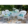 Tortuga Outdoor Portside Coastal White 5-Piece Dining Set - Lifestyle