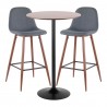 LumiSource Pebble Pub Set - Walnut + Blue - LumiSource Pebble Pub Set - Walnut + Blue