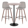 LumiSource Pebble Pub Set - Walnut + Light Grey - LumiSource Pebble Pub Set - Walnut + Light Grey