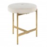 LumiSource Chloe Vanity Stool - WHITE in GOLD Legs - LumiSource Chloe Vanity Stool - WHITE in GOLD Legs