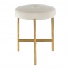 LumiSource Chloe Vanity Stool - WHITE in GOLD Legs - LumiSource Chloe Vanity Stool - WHITE in GOLD Legs