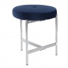 LumiSource Chloe Vanity Stool - BLUE in CHROME Legs - LumiSource Chloe Vanity Stool - BLUE in CHROME Legs