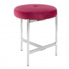 LumiSource Chloe Vanity Stool - BLUSH PINK in CHROME Legs - LumiSource Chloe Vanity Stool - BLUSH PINK in CHROME Legs
