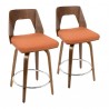  LumiSource Trilogy 24" Counter Stool - Set of 2 - ORANGE  -  LumiSource Trilogy 24" Counter Stool - Set of 2 - ORANGE 