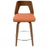  LumiSource Trilogy 24" Counter Stool - Set of 2 - ORANGE - Front -  LumiSource Trilogy 24" Counter Stool - Set of 2 - ORANGE - Front
